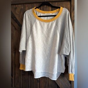 We The Free Gray and Yellow Oversized Shirt.